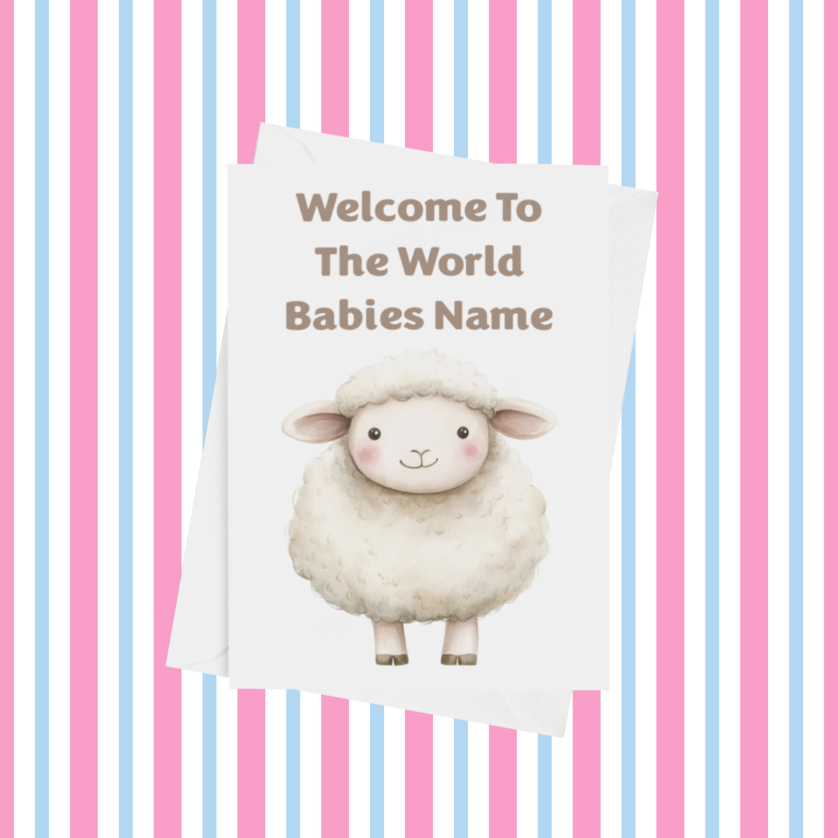 Cute Animals Welcome To The World Personalised Card for New Baby