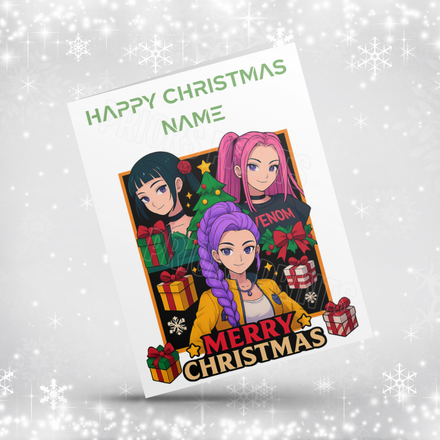 K Pop Demon Hunters Personalised Christmas Card NEW
