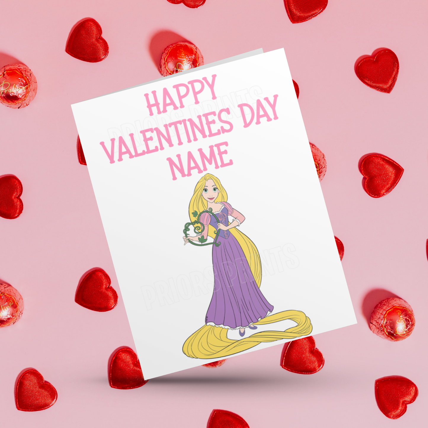 Cute Disney Princess Valentines Day Card Belle I Sleeping Beauty I Little Mermaid I Tiana I Rapunzel I Ariel I Beauty & The Beast I Tangled