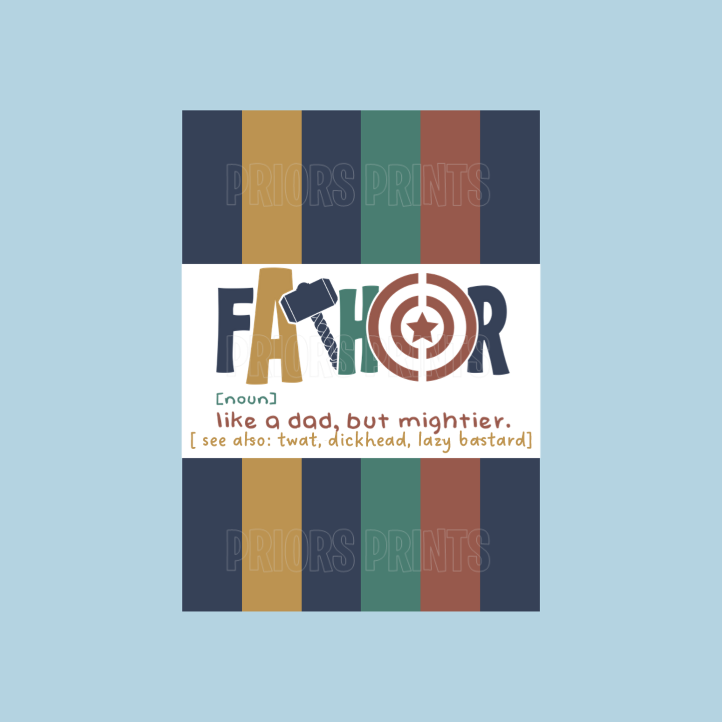Cute Fathor Fathers Day Chocolate Bar Wrapper- option of an offensive one with swear words