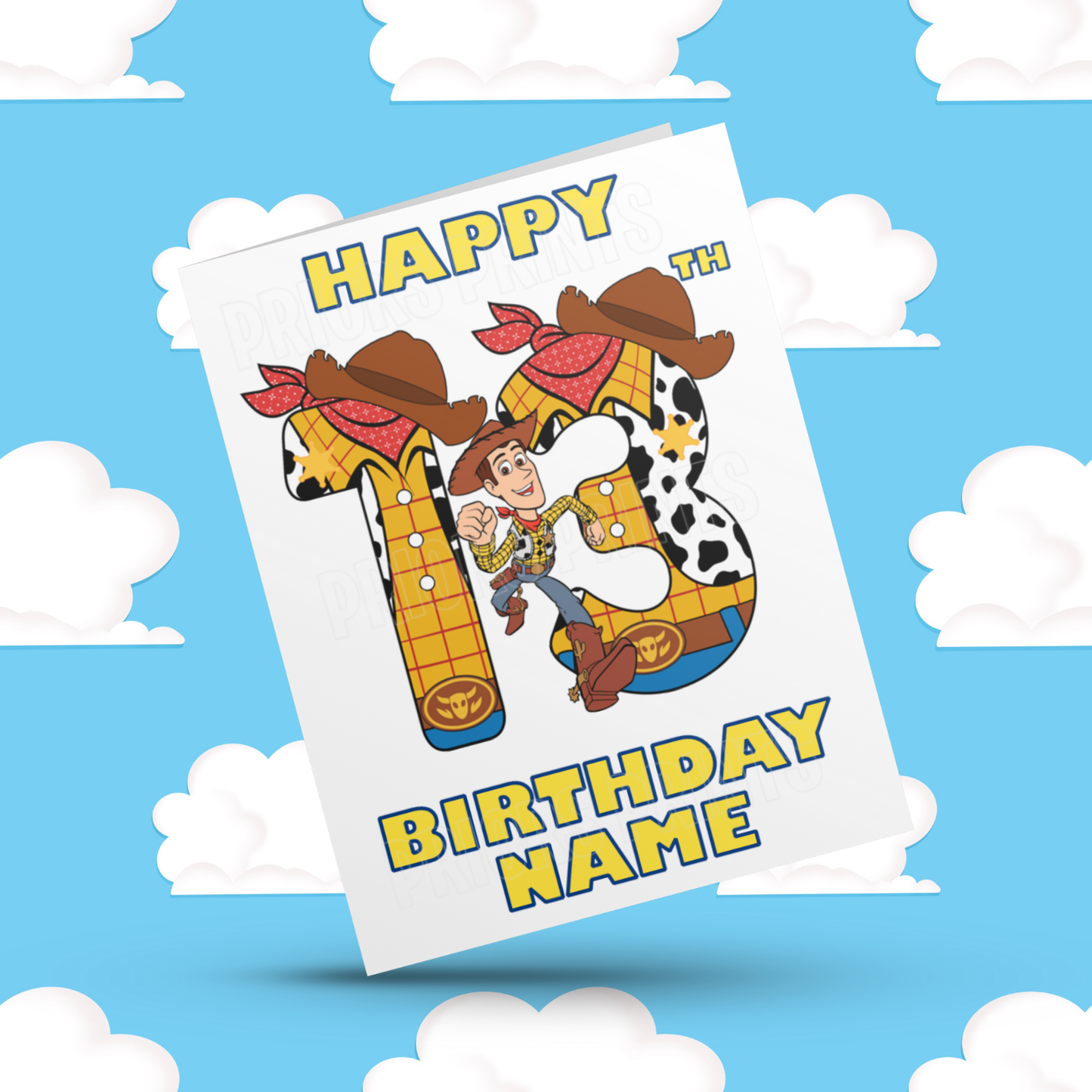 Personalised Woody Birthday Card with Age 1-20 Years (Toy Story)
