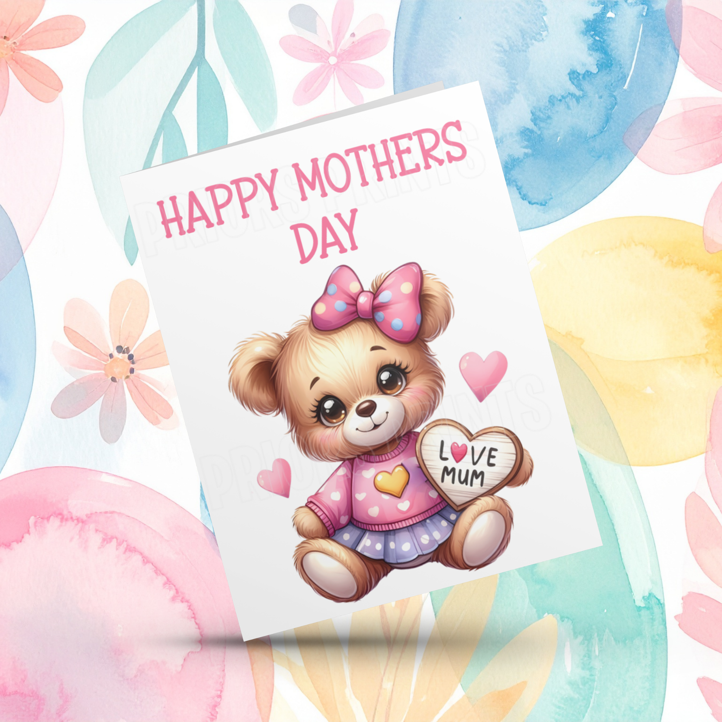 Cute Teddy Happy Mothers Day Card