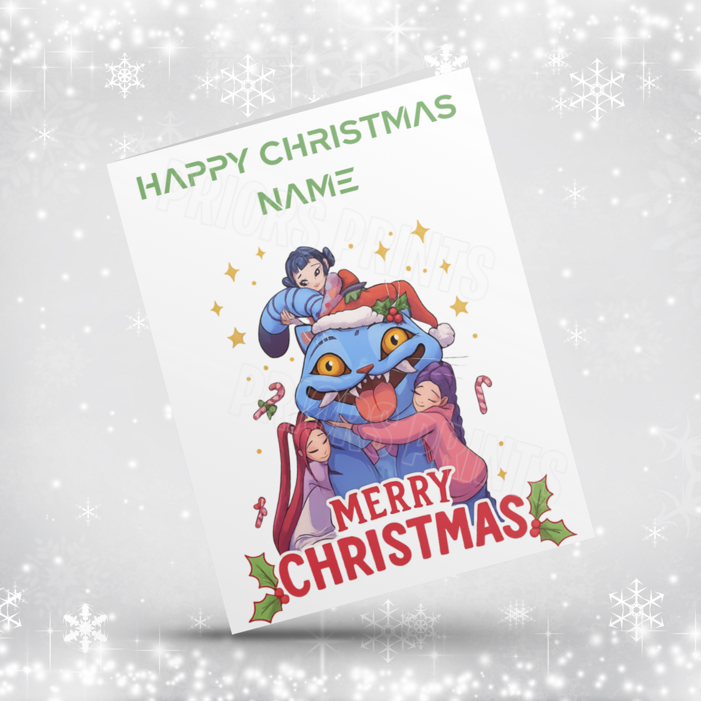K Pop Demon Hunters Personalised Christmas Card NEW