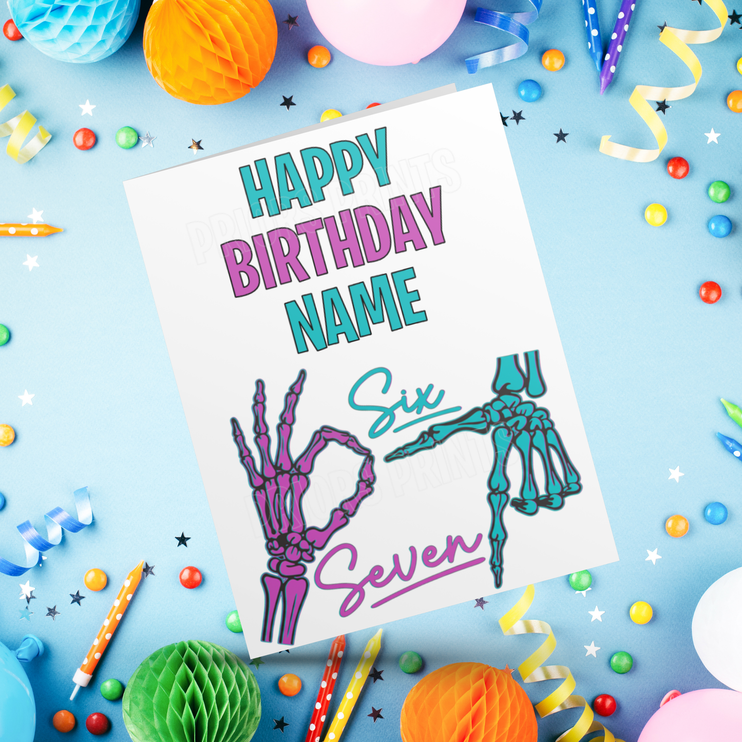 Six Seven Personalised Birthday Card 67 I Sixseven I 6 7