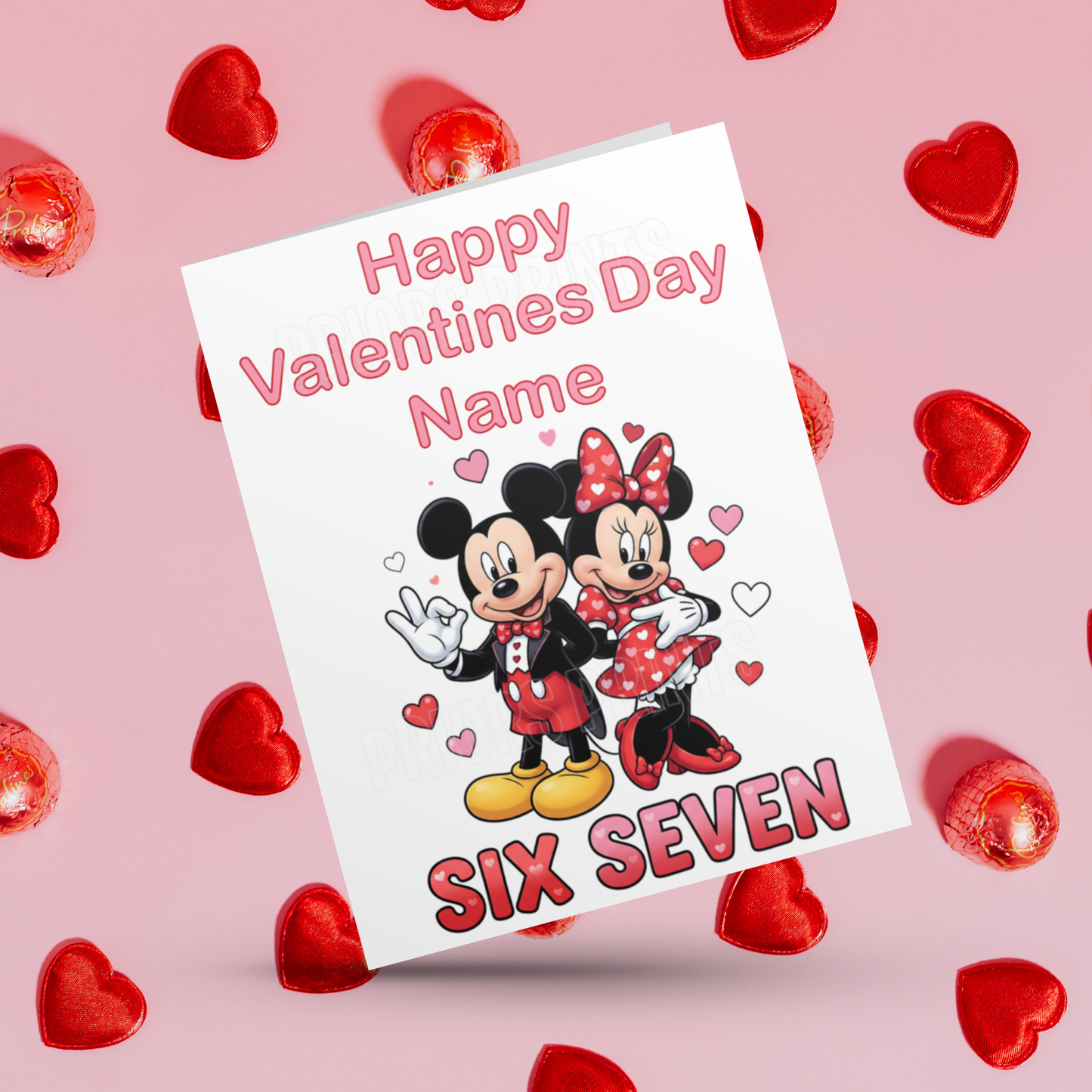 Personalised Six Seven 67 Valentines Card I Stitch I Angel I Mickey I Minnie I Spiderman I Elsa I Aladdin I Daisy I Beauty & The Beast