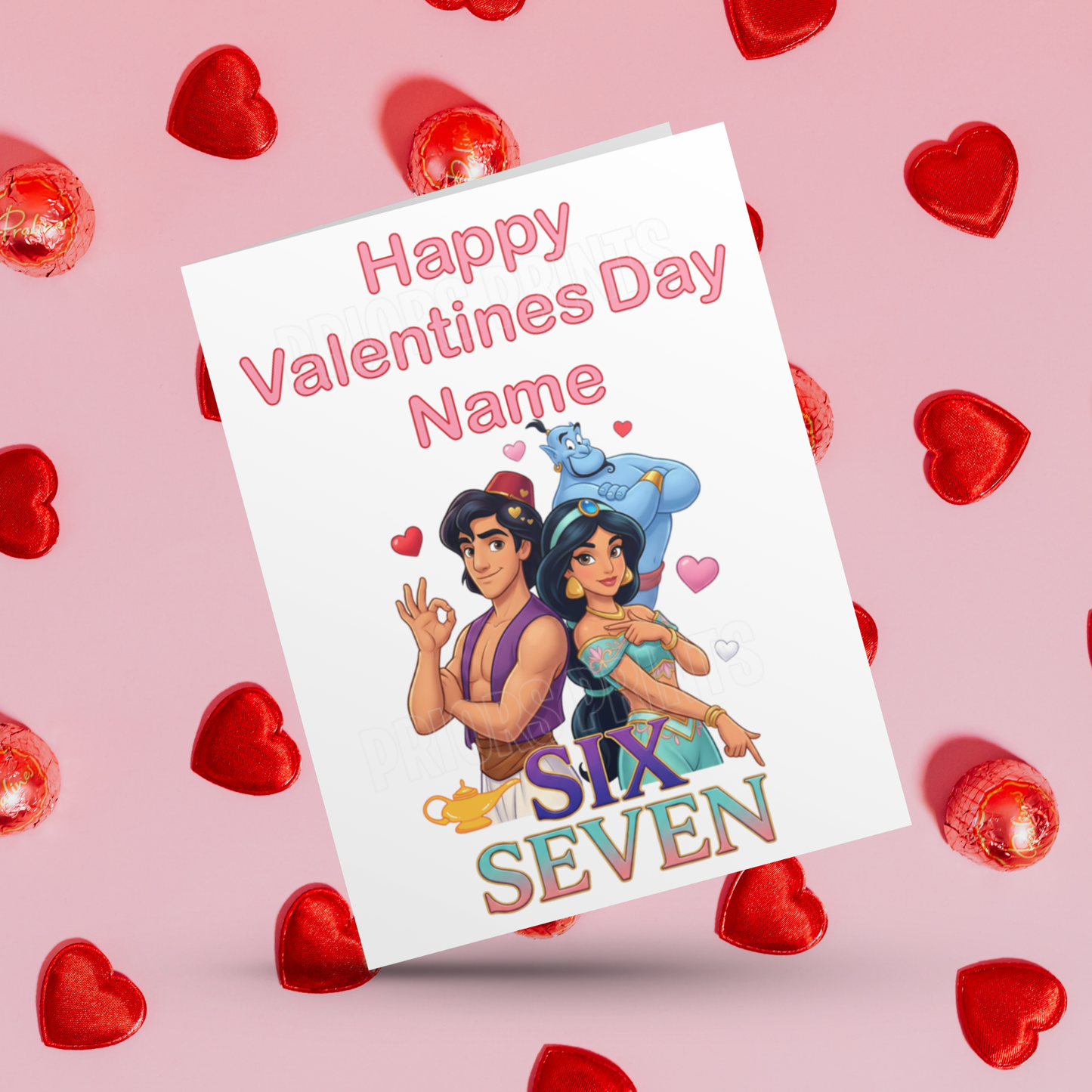 Personalised Six Seven 67 Valentines Card I Stitch I Angel I Mickey I Minnie I Spiderman I Elsa I Aladdin I Daisy I Beauty & The Beast