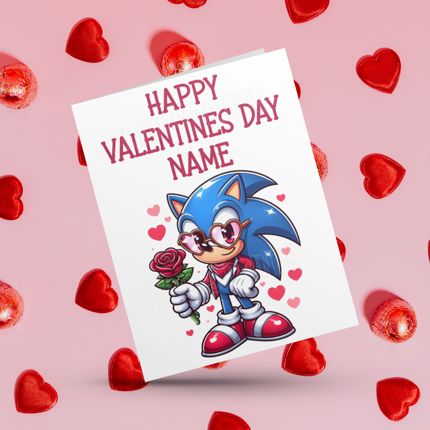 Personalised Sonic The Hedgehog Valentines Day Card