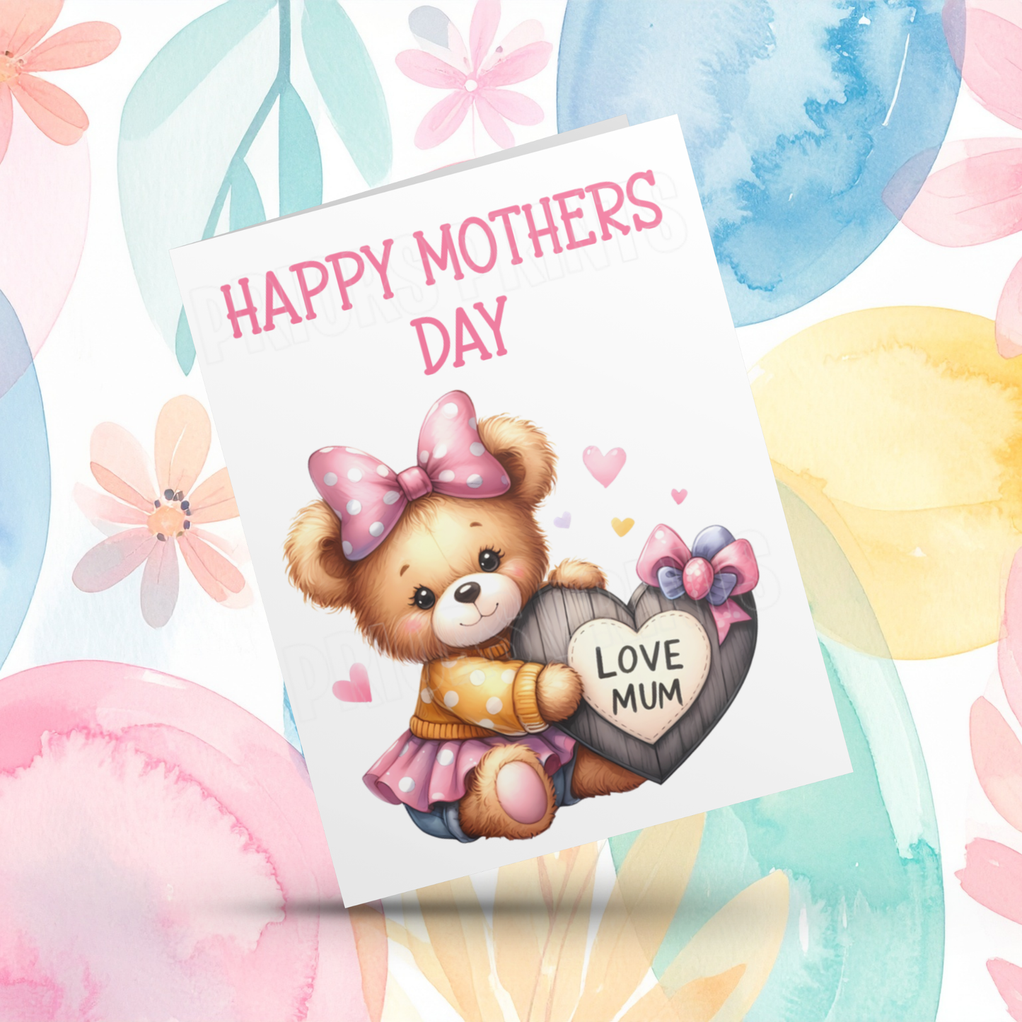 Cute Teddy Happy Mothers Day Card