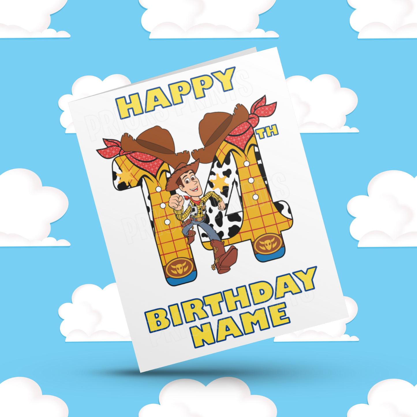 Personalised Woody Birthday Card with Age 1-20 Years (Toy Story)