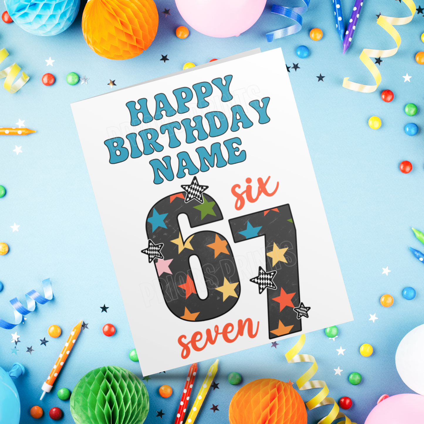 Six Seven Personalised Birthday Card 67 I Sixseven I 6 7