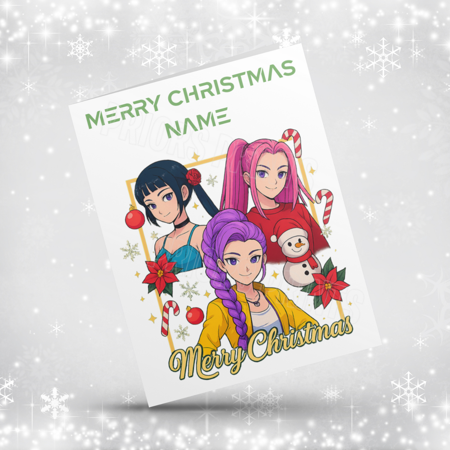 K Pop Demon Hunters Personalised Christmas Card NEW