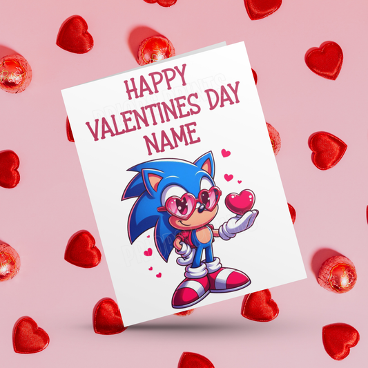 Personalised Sonic The Hedgehog Valentines Day Card
