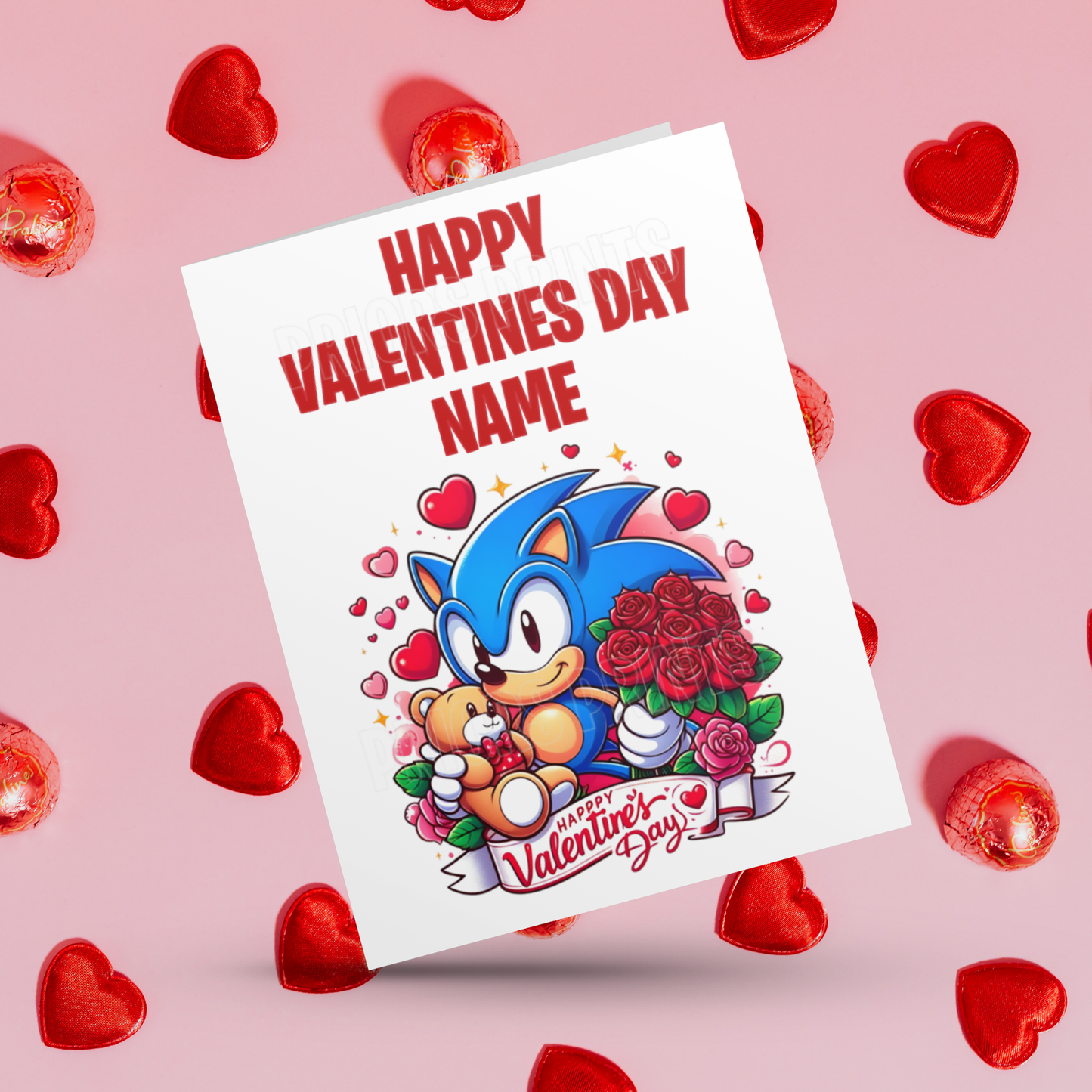 Personalised Sonic The Hedgehog Valentines Day Card