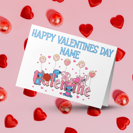 Personalised Lilo and Stitch Valentines Day Cards I Lilo I Angel I Stitch I Disney