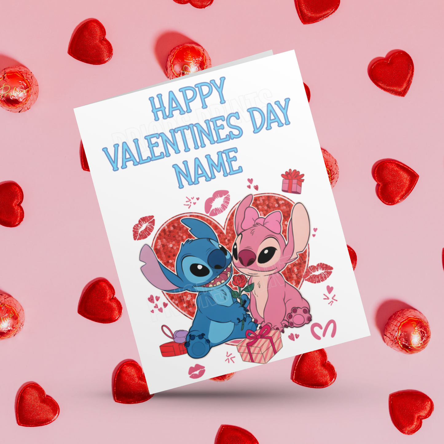 Personalised Lilo & Stitch Valentines Day Cards I Stitch I Angel