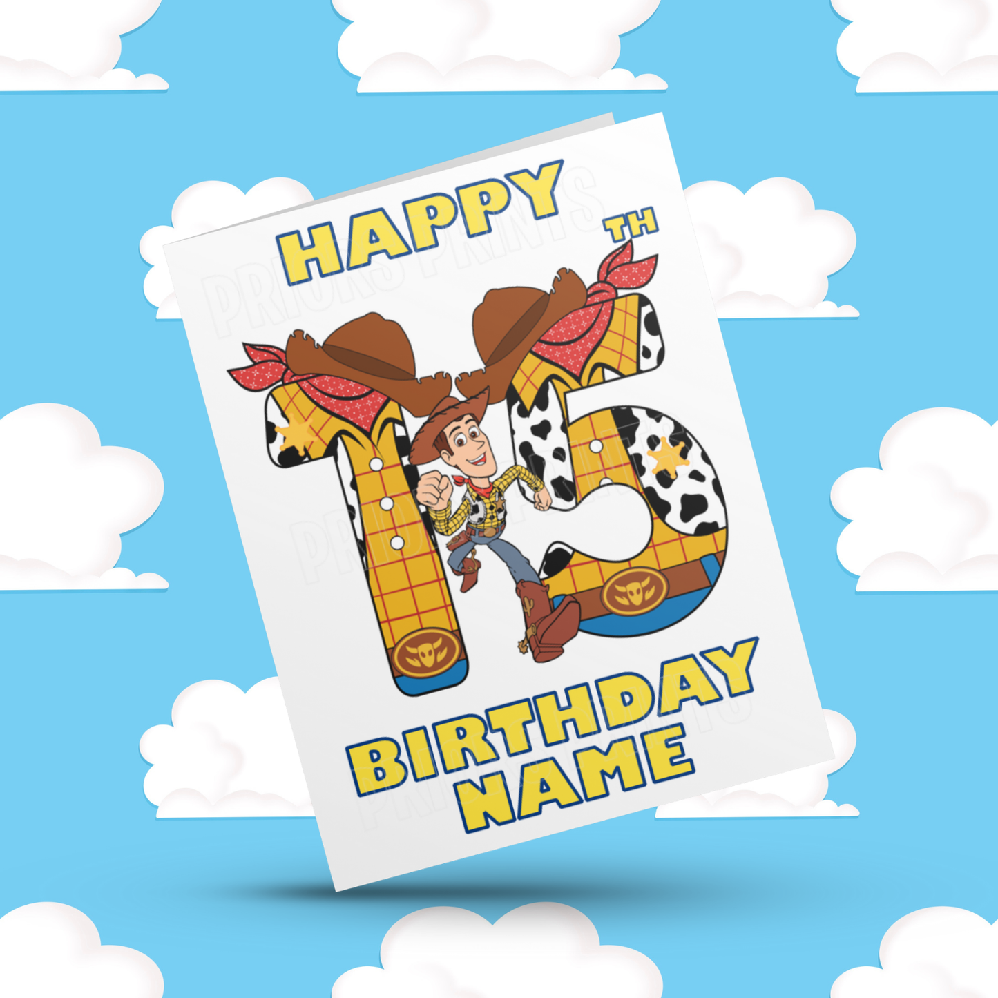 Personalised Woody Birthday Card with Age 1-20 Years (Toy Story)