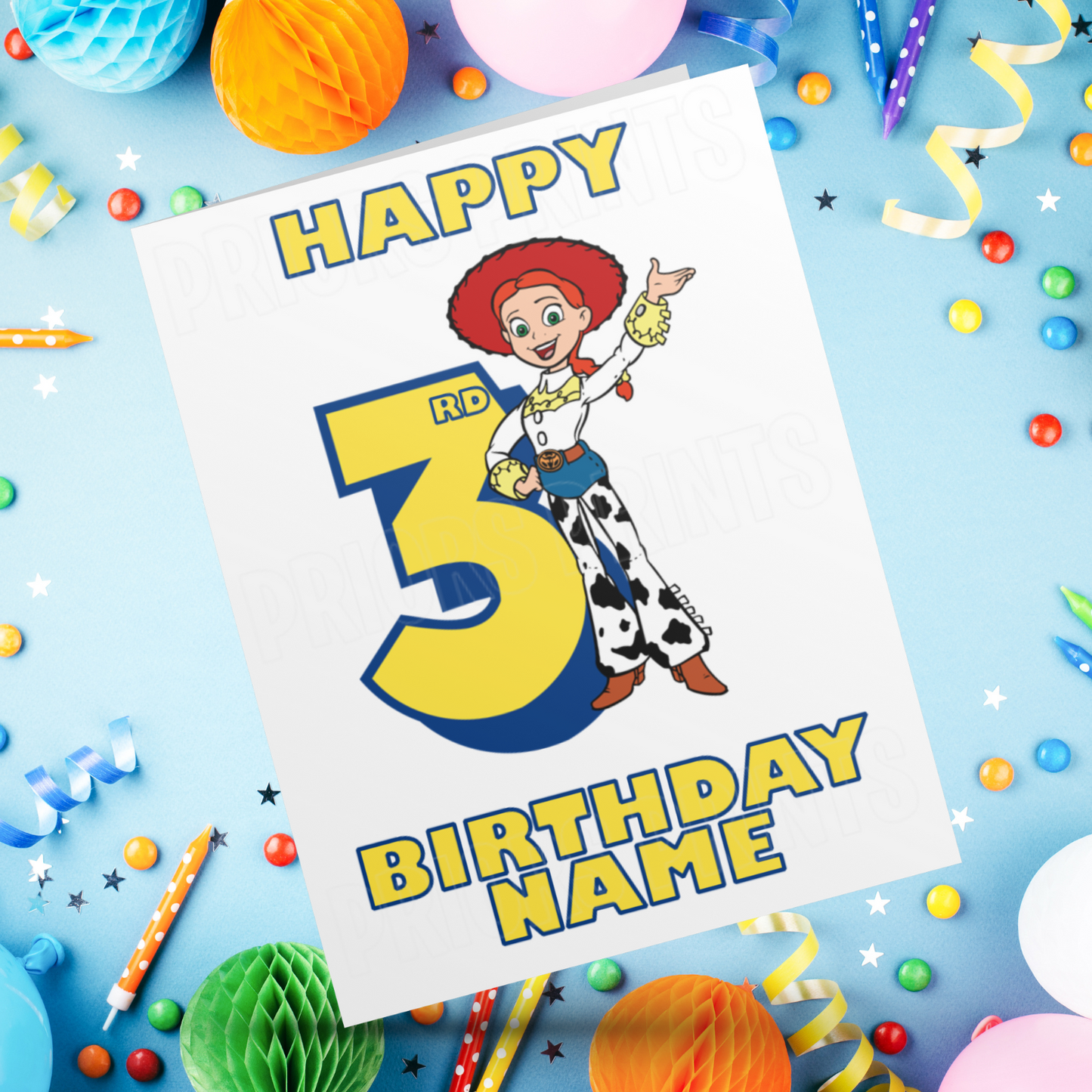 Personalised Jessie Birthday Card with Age 1-9 Years (Toy Story)