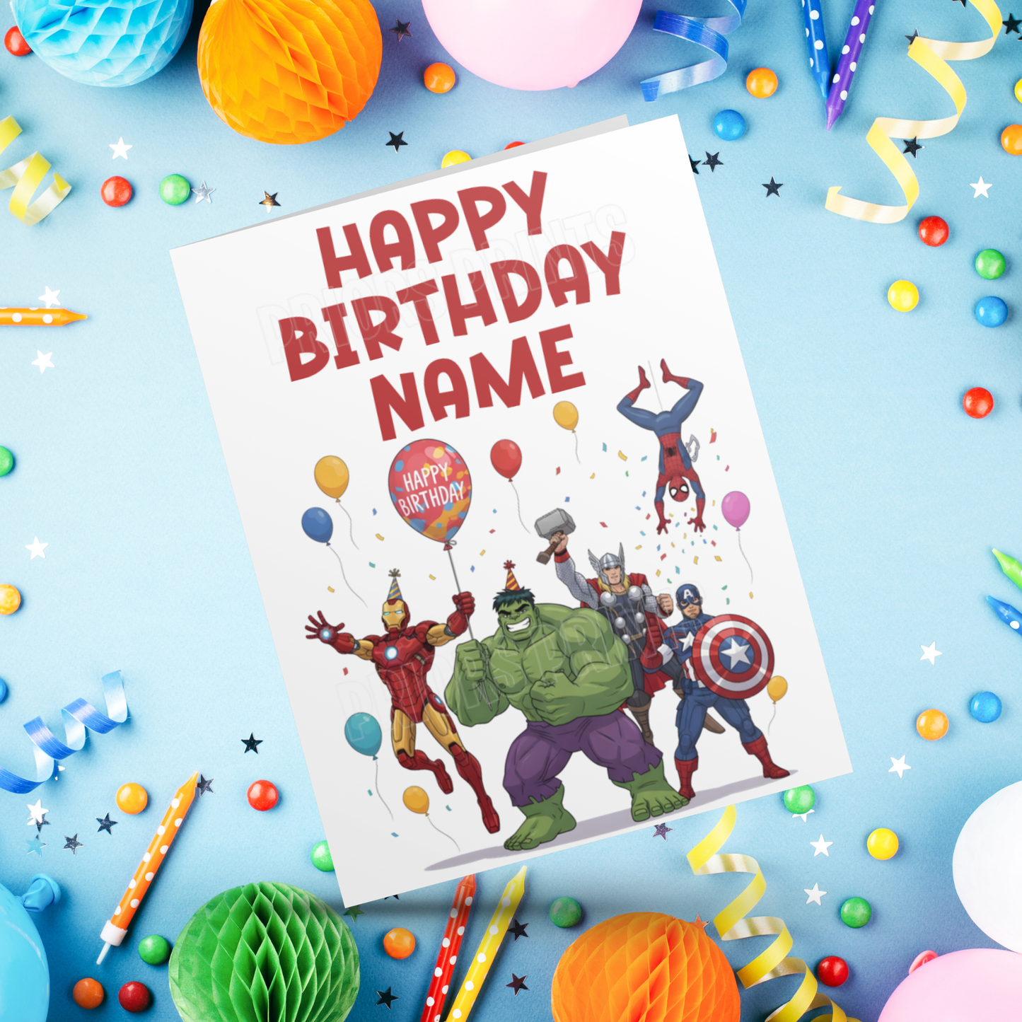 Mixed Superhero Personalised Birthday Card I Marvel (Copy)