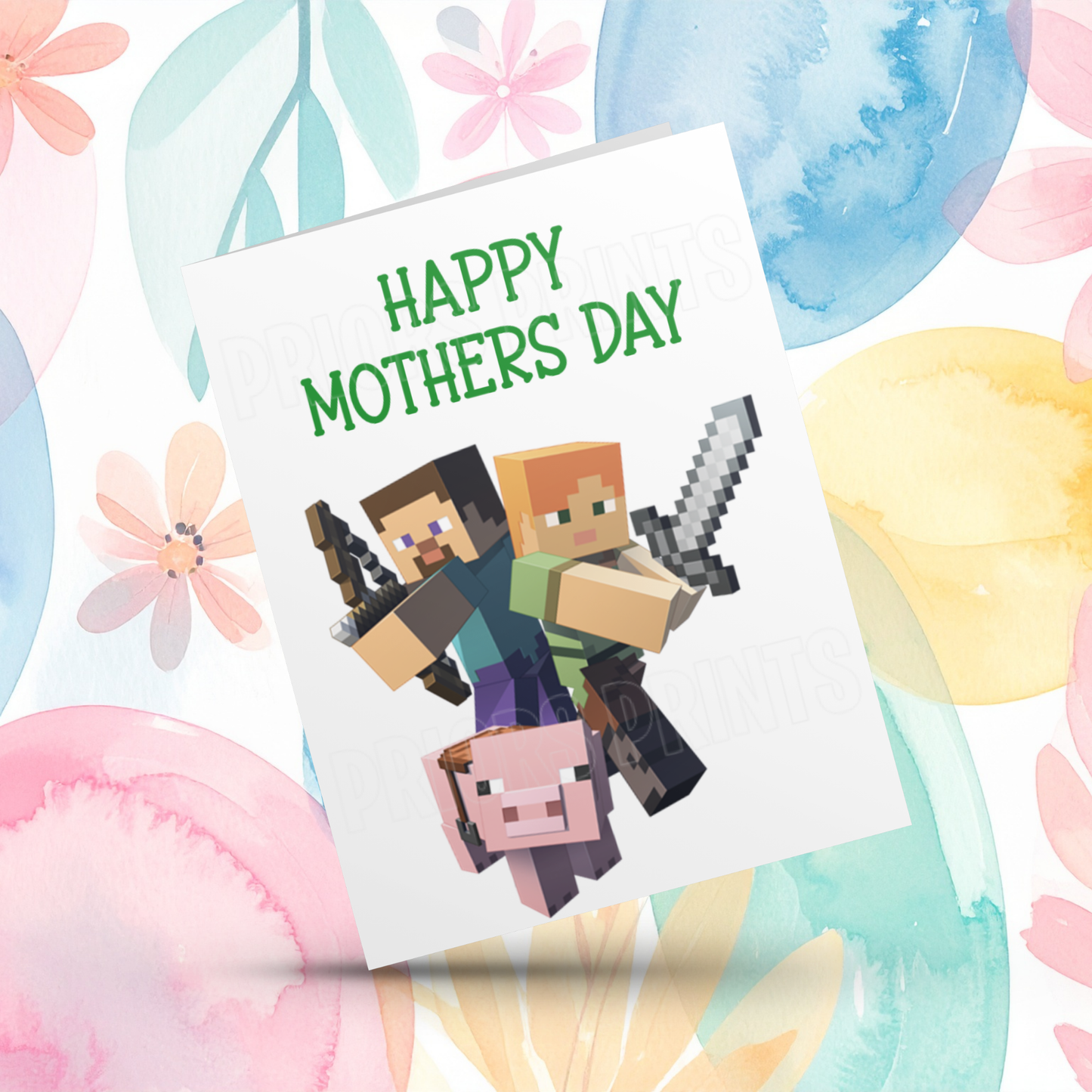 Minecraft Happy Mothers Day Card