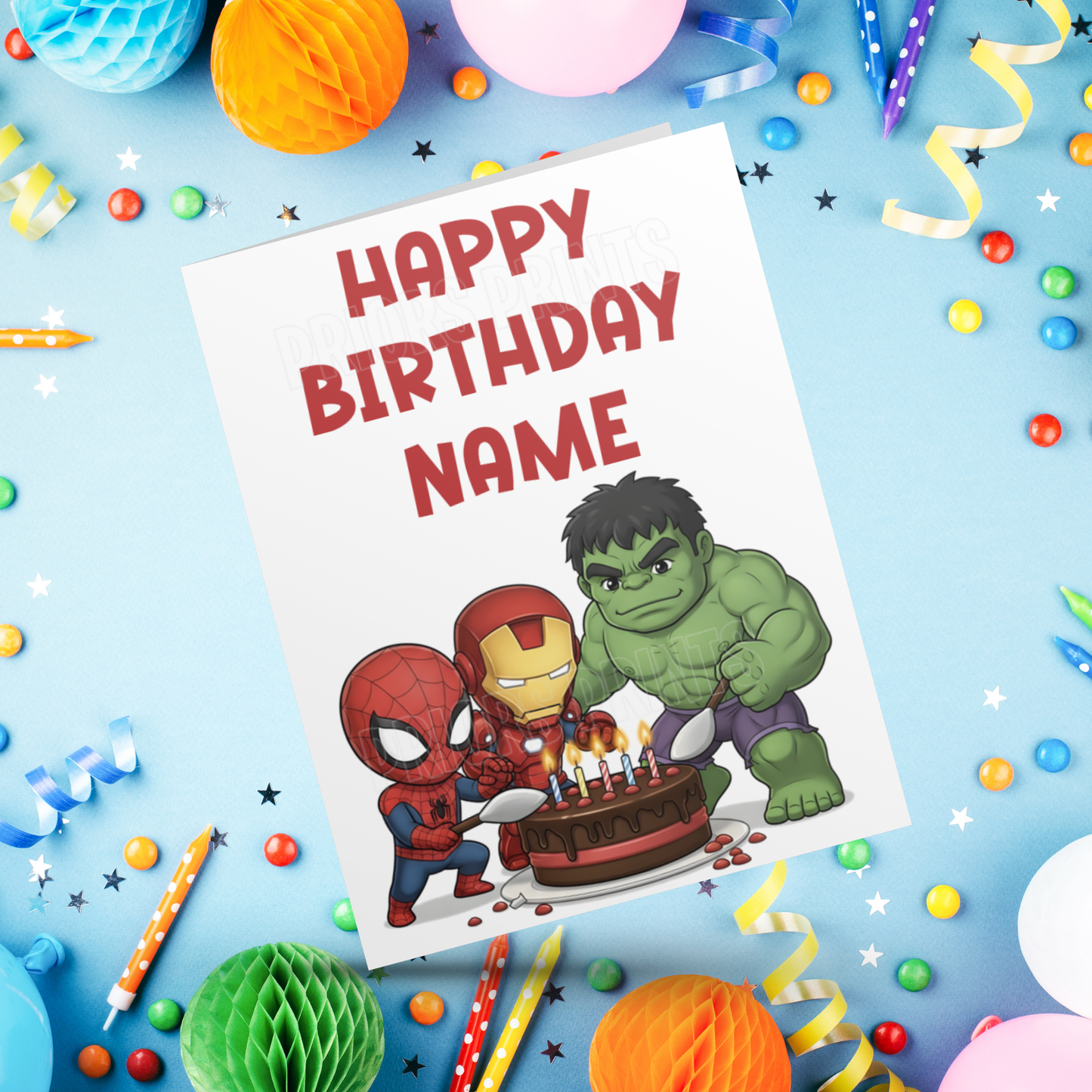 Mixed Superhero Personalised Birthday Card I Marvel (Copy)
