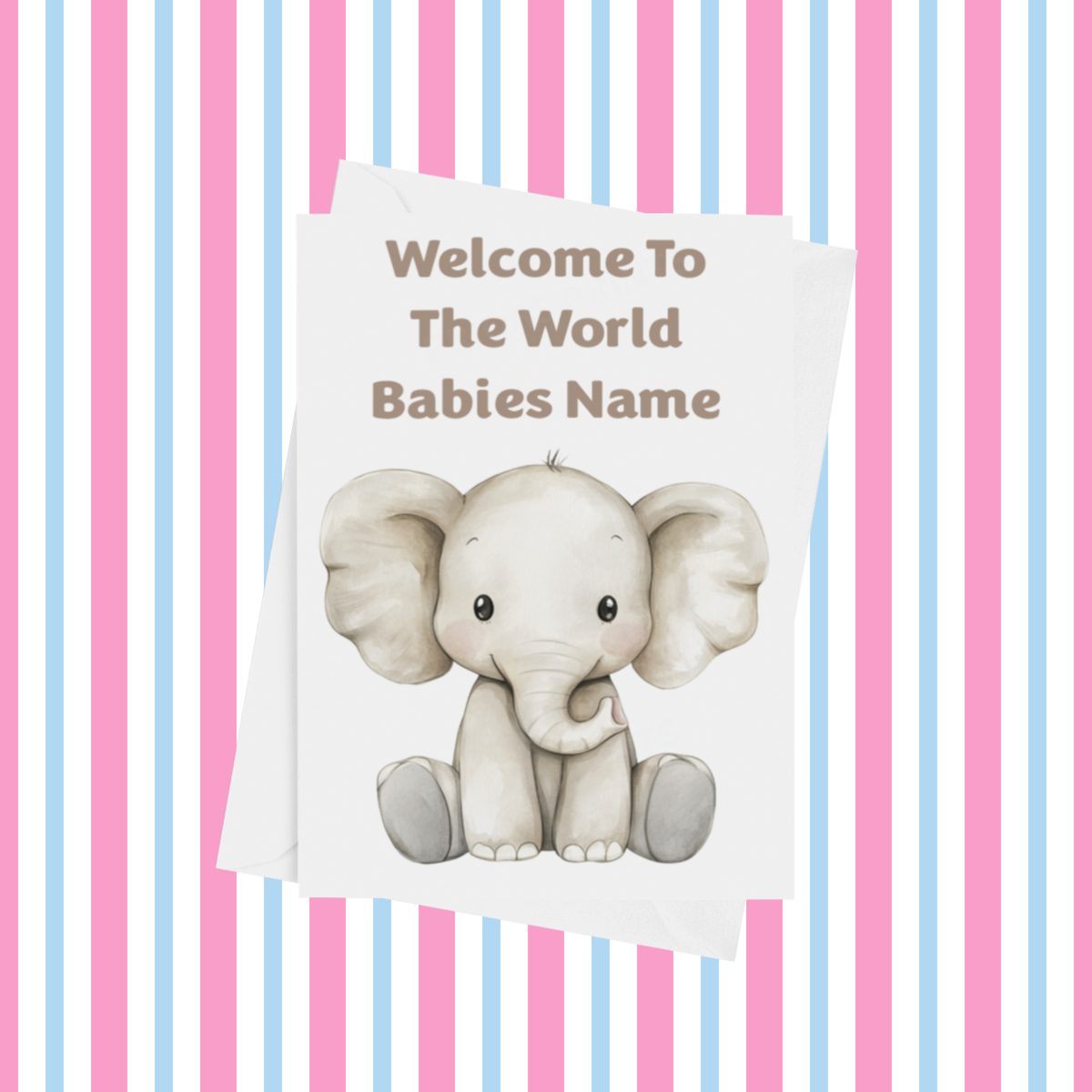 Cute Animals Welcome To The World Personalised Card for New Baby