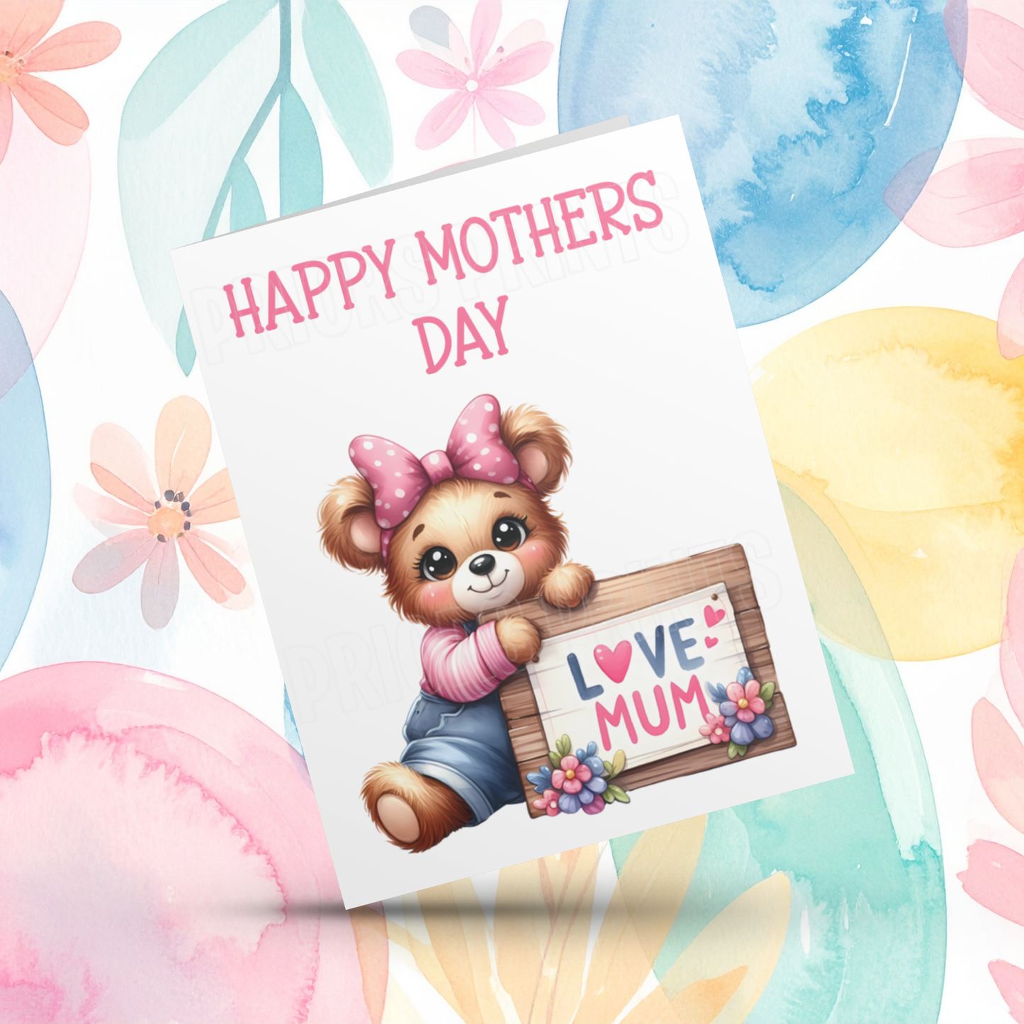 Cute Teddy Happy Mothers Day Card