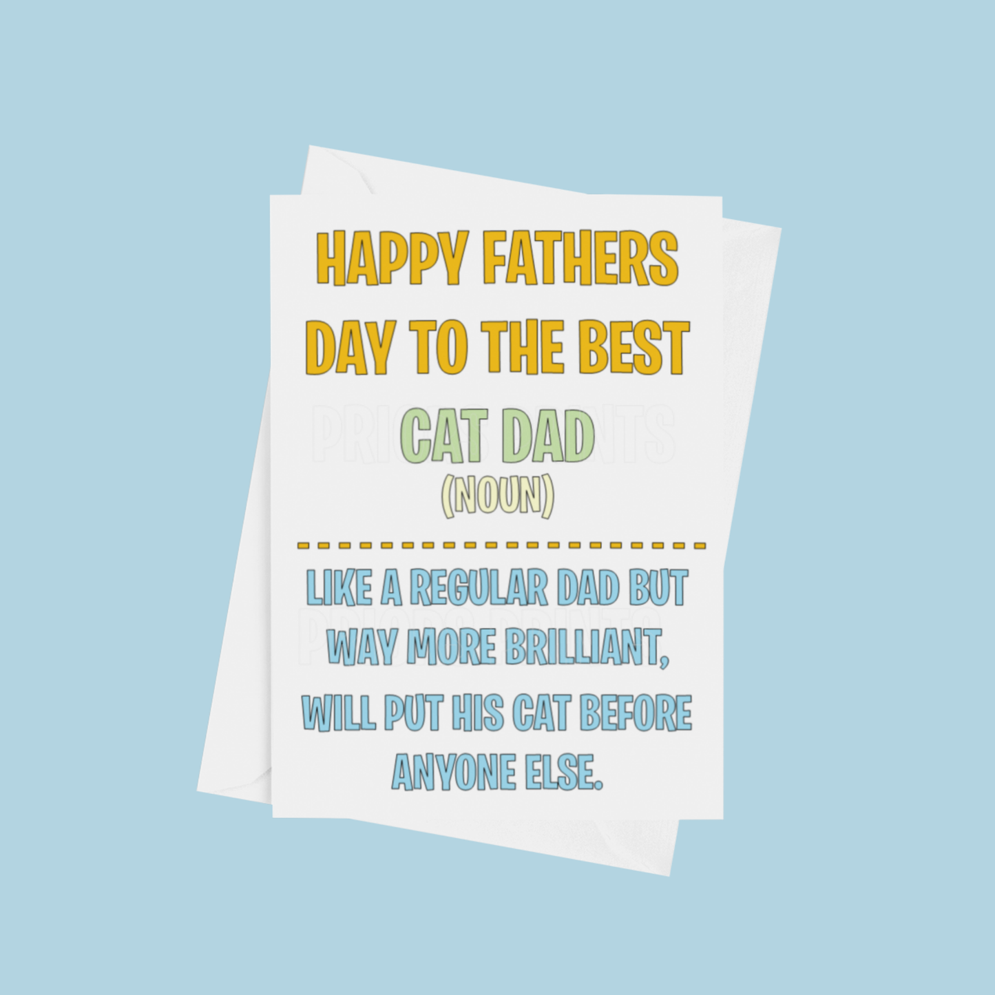 Cute Fathers day Card for Cat or Dog Dad