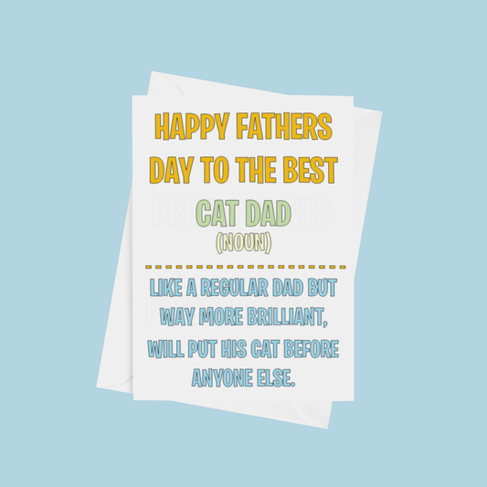 Cute Fathers day Card for Cat or Dog Dad