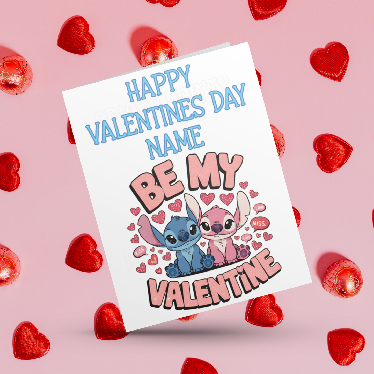 Personalised Lilo and Stitch Valentines Day Cards I Lilo I Angel I Stitch I Disney