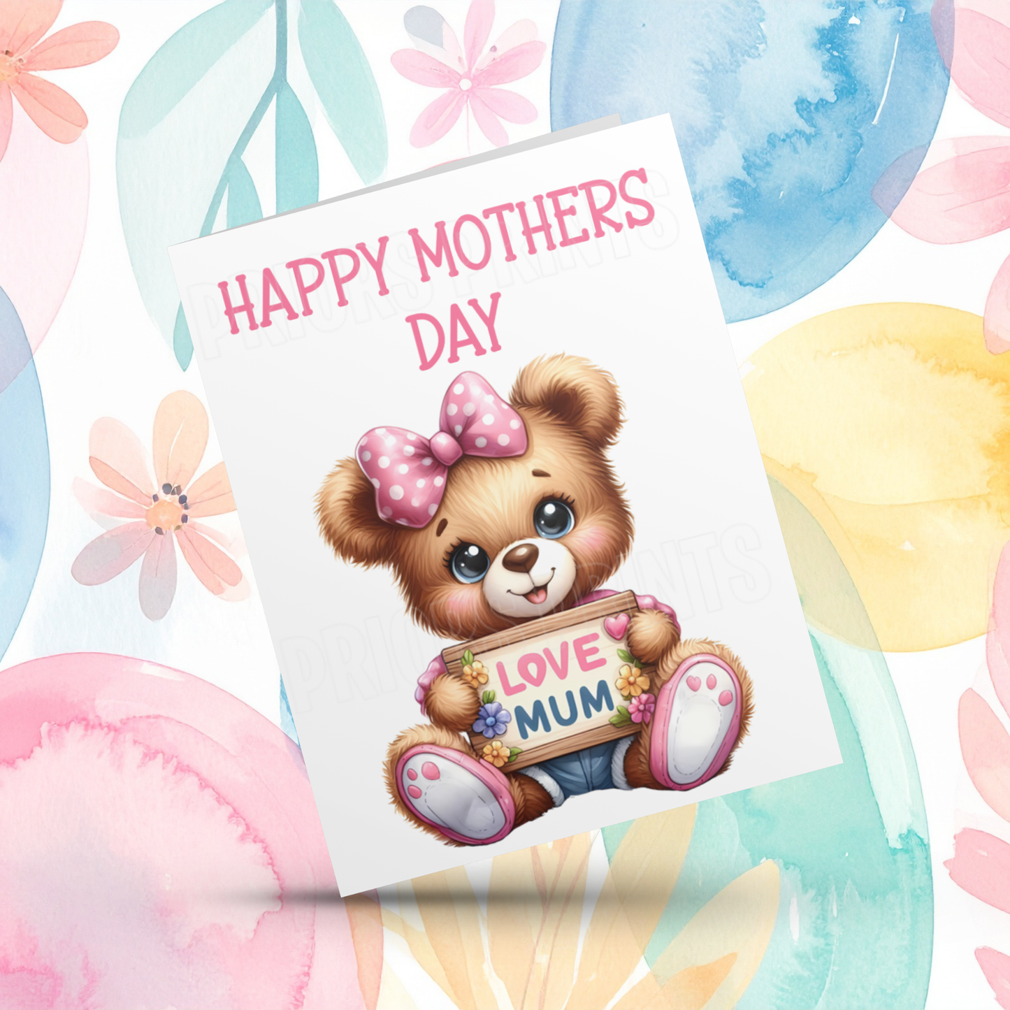 Cute Teddy Happy Mothers Day Card