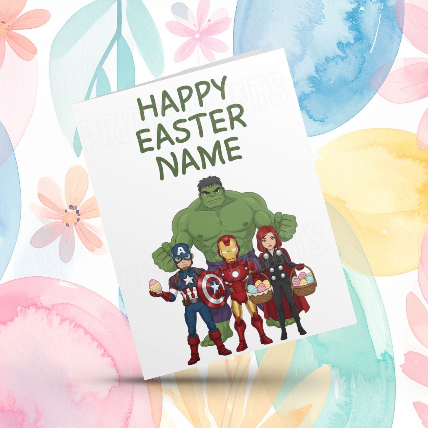 Cute Superheros Personalised Easter Card I Spiderman I Hulk I Captain America I Iron Man I Thor