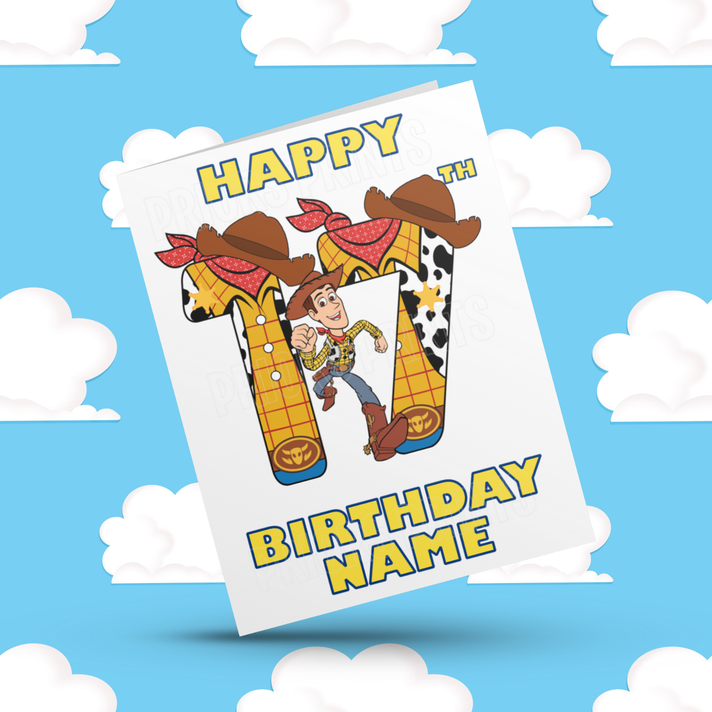 Personalised Woody Birthday Card with Age 1-20 Years (Toy Story)