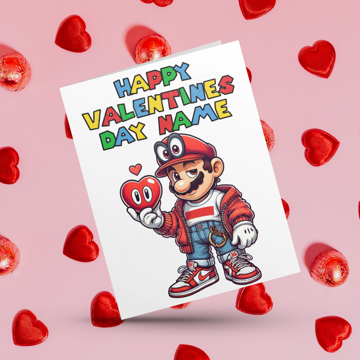Personalised Super Mario Valentines Day Card I Luigi