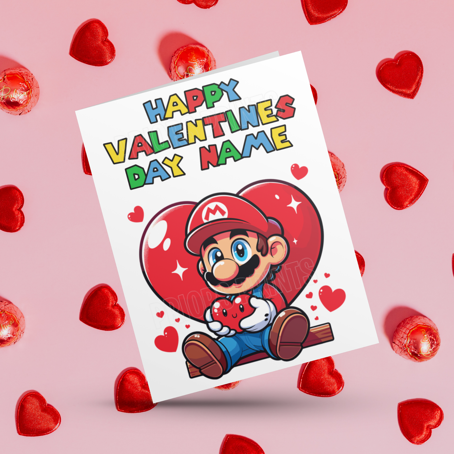 Personalised Super Mario Valentines Day Card I Luigi
