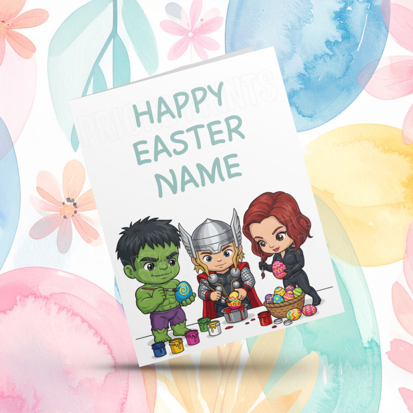 Cute Superheros Personalised Easter Card I Spiderman I Hulk I Captain America I Iron Man I Thor