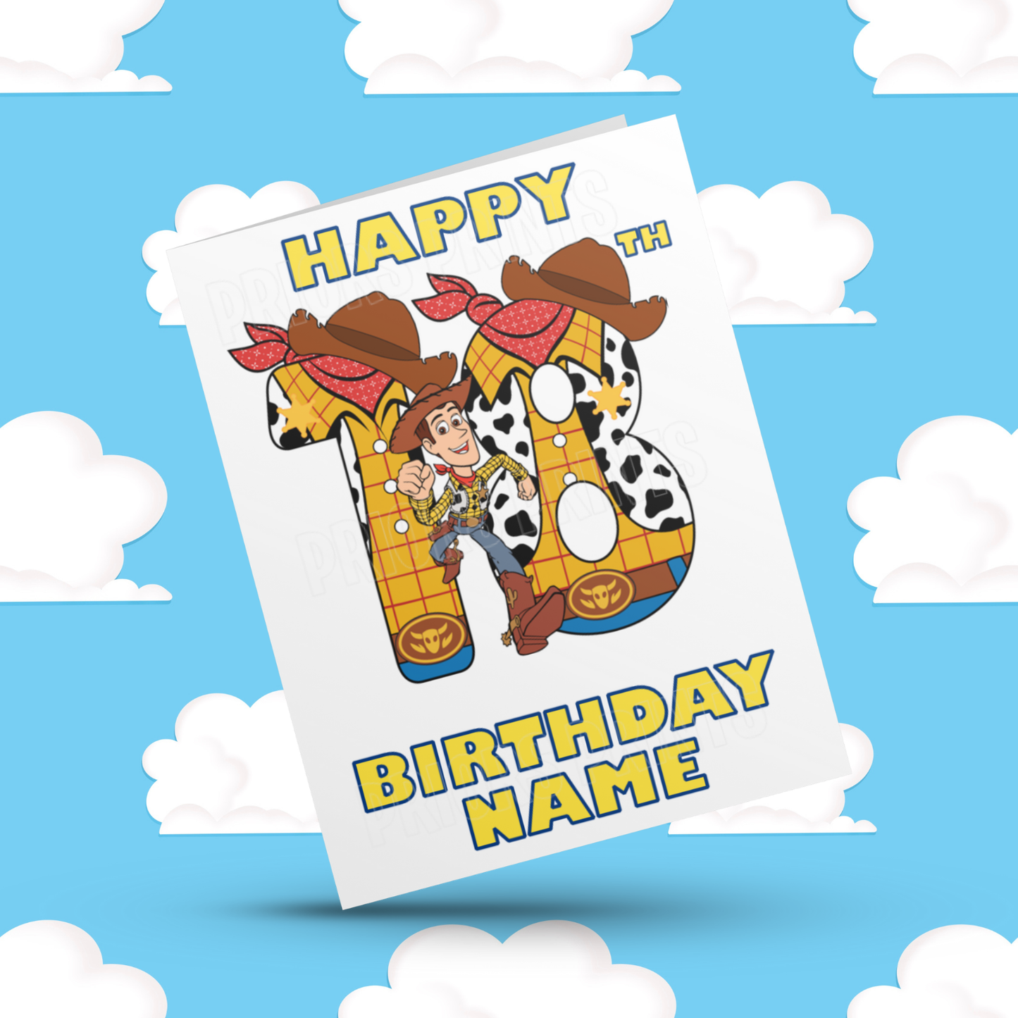 Personalised Woody Birthday Card with Age 1-20 Years (Toy Story)