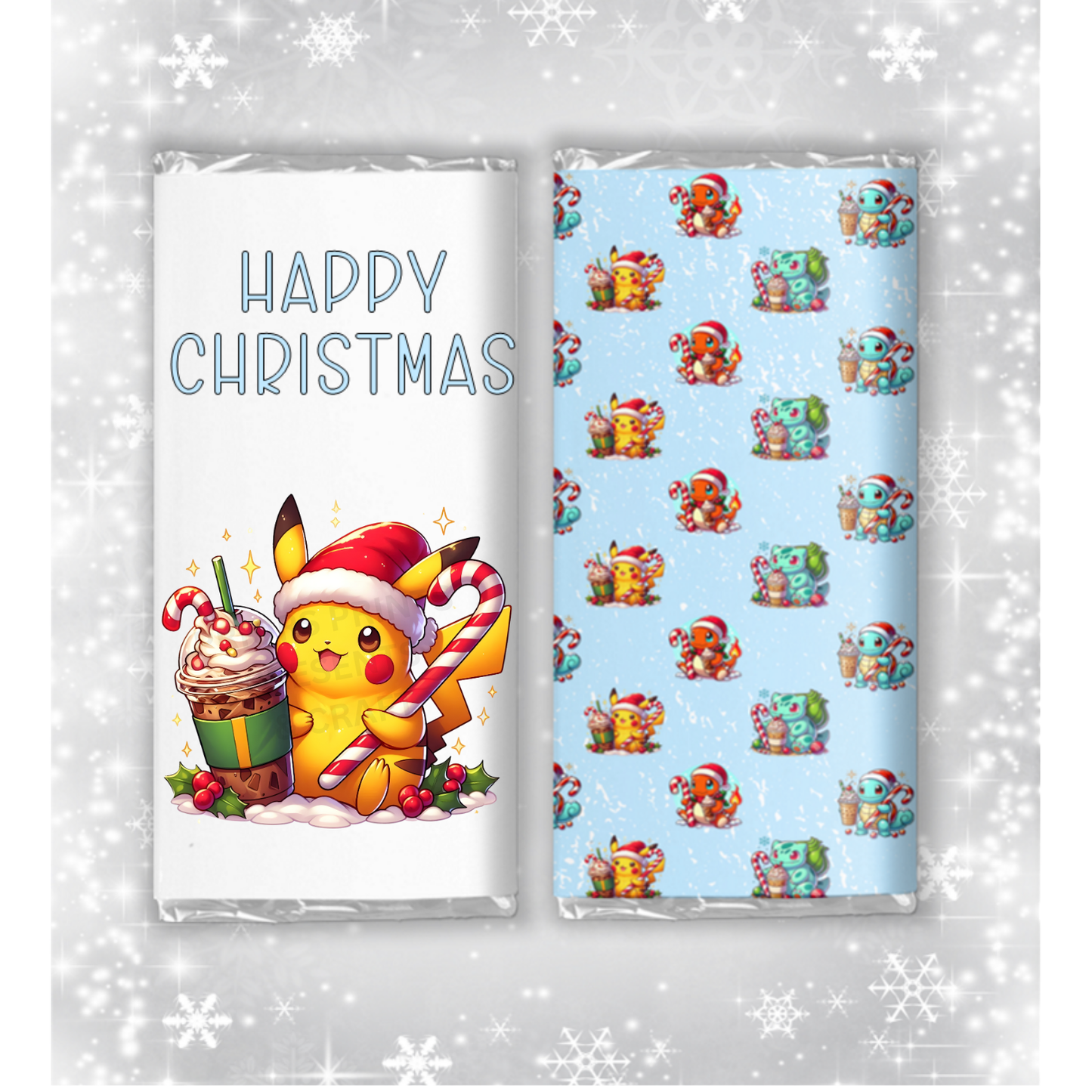 Pokemon Christmas Chocolate Bar Wrapper