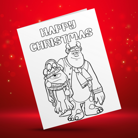 Colour Your Own Monsters Inc Christmas Card