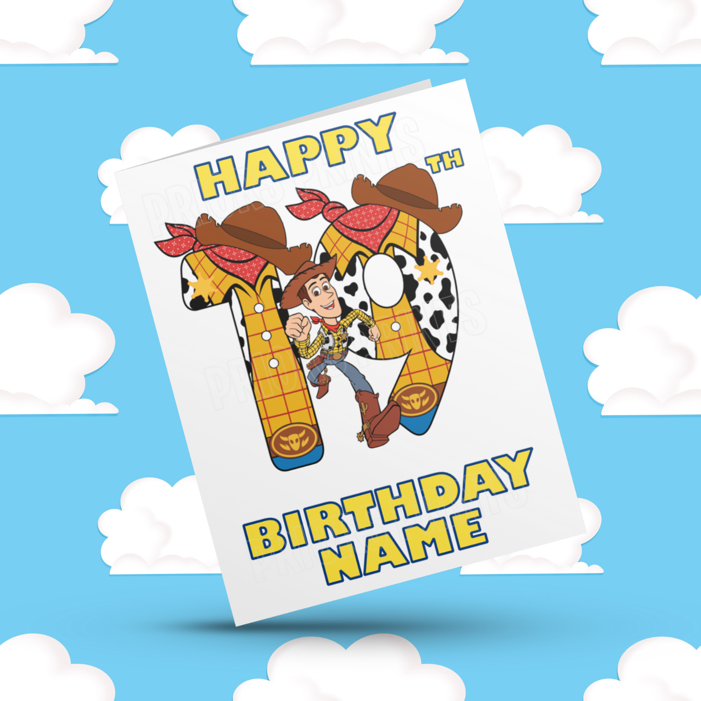 Personalised Woody Birthday Card with Age 1-20 Years (Toy Story)