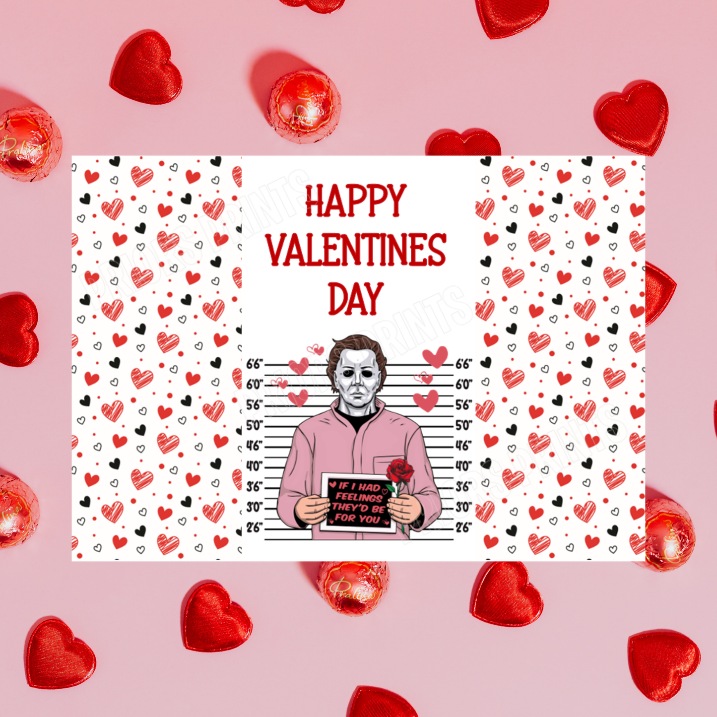 Horror Characters Valentines Day Chocolate Bar Wrapper I Freddy Krueger I Scream I Chucky I Mike Myers I Jason I Halloween I Friday The 13th