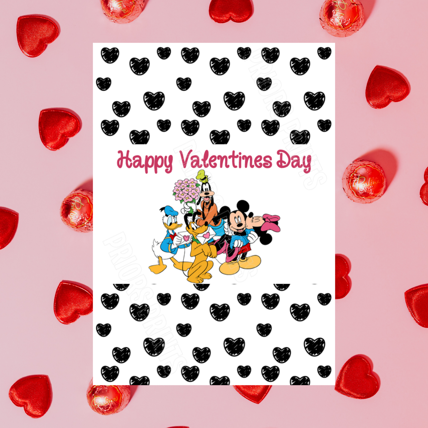 Mickey Mouse & Friends Valentines Day Chocolate Bar Wrappers I Minnie Mouse I Donald Duck I Daisy Duck I Pluto I Goofy I Disney