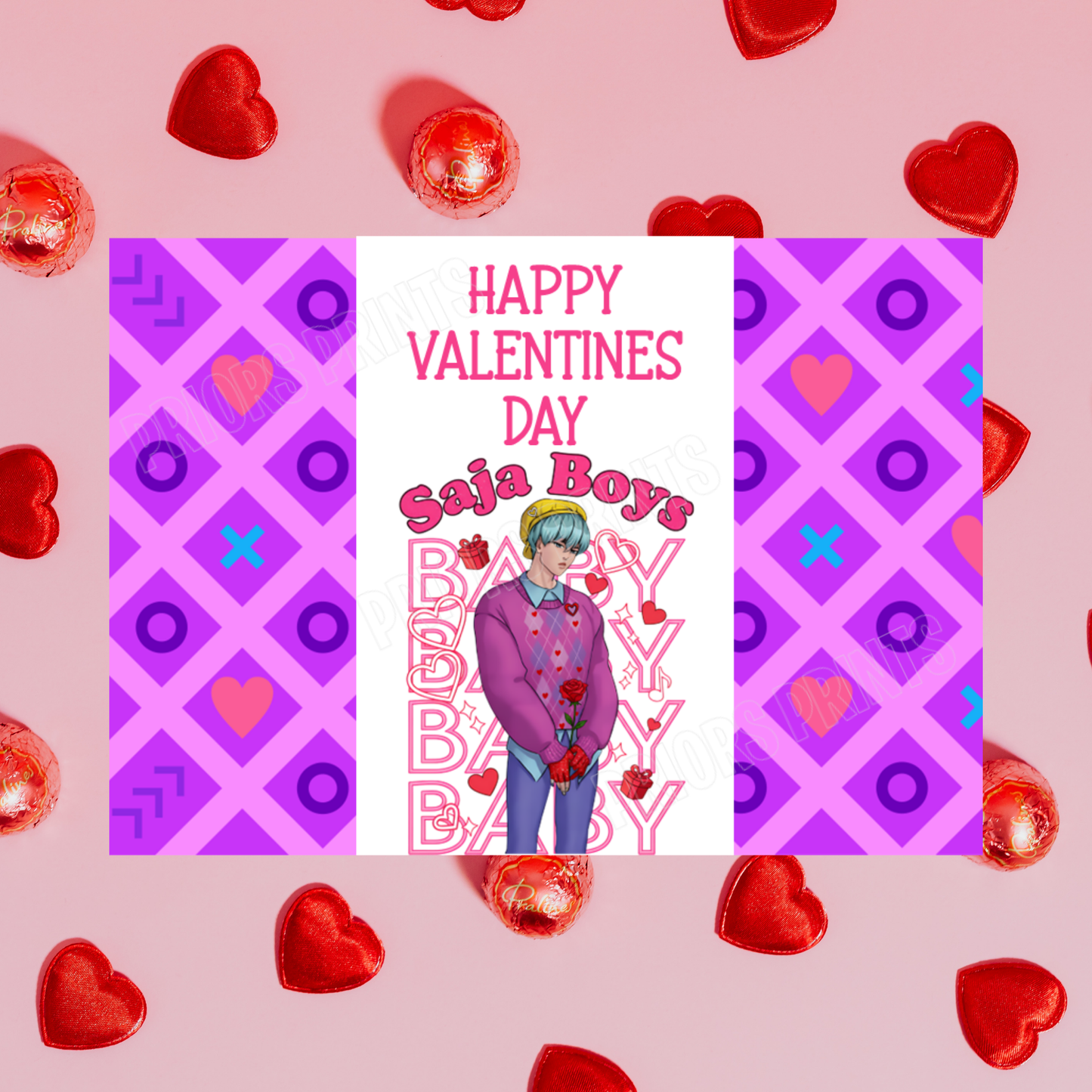 K-Pop demon Hunters Valentines Chocolate Bar Wrappers I Saja Boys I Jinu I Abs I Abby I Mystery I Romance I Baby i Huntrix