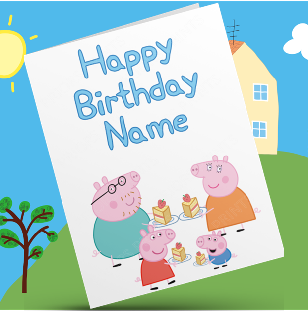 Peppa Pig Personalised Birthday Card