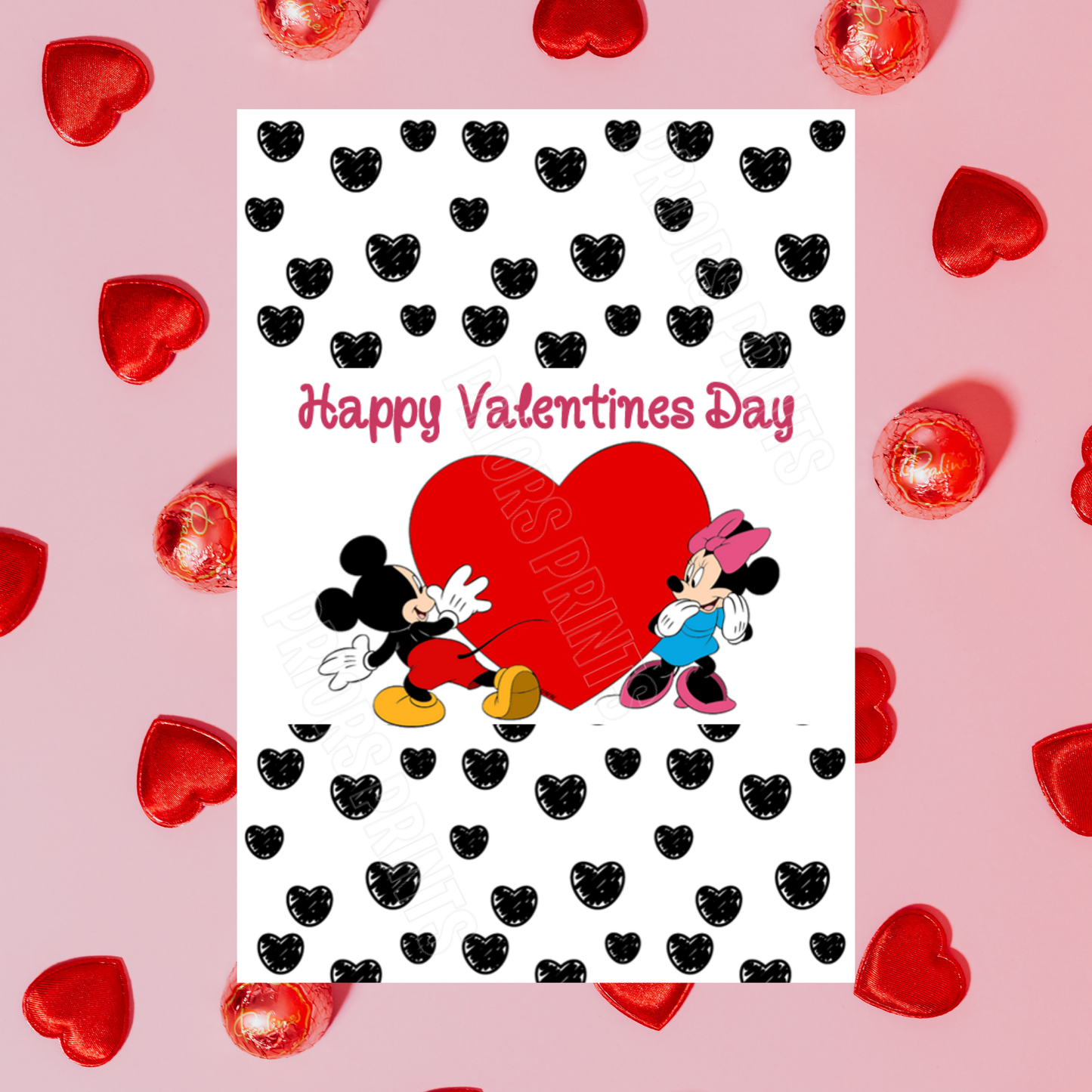 Mickey & Minnie Mouse Valentines Day Chocolate Bar Wrappers