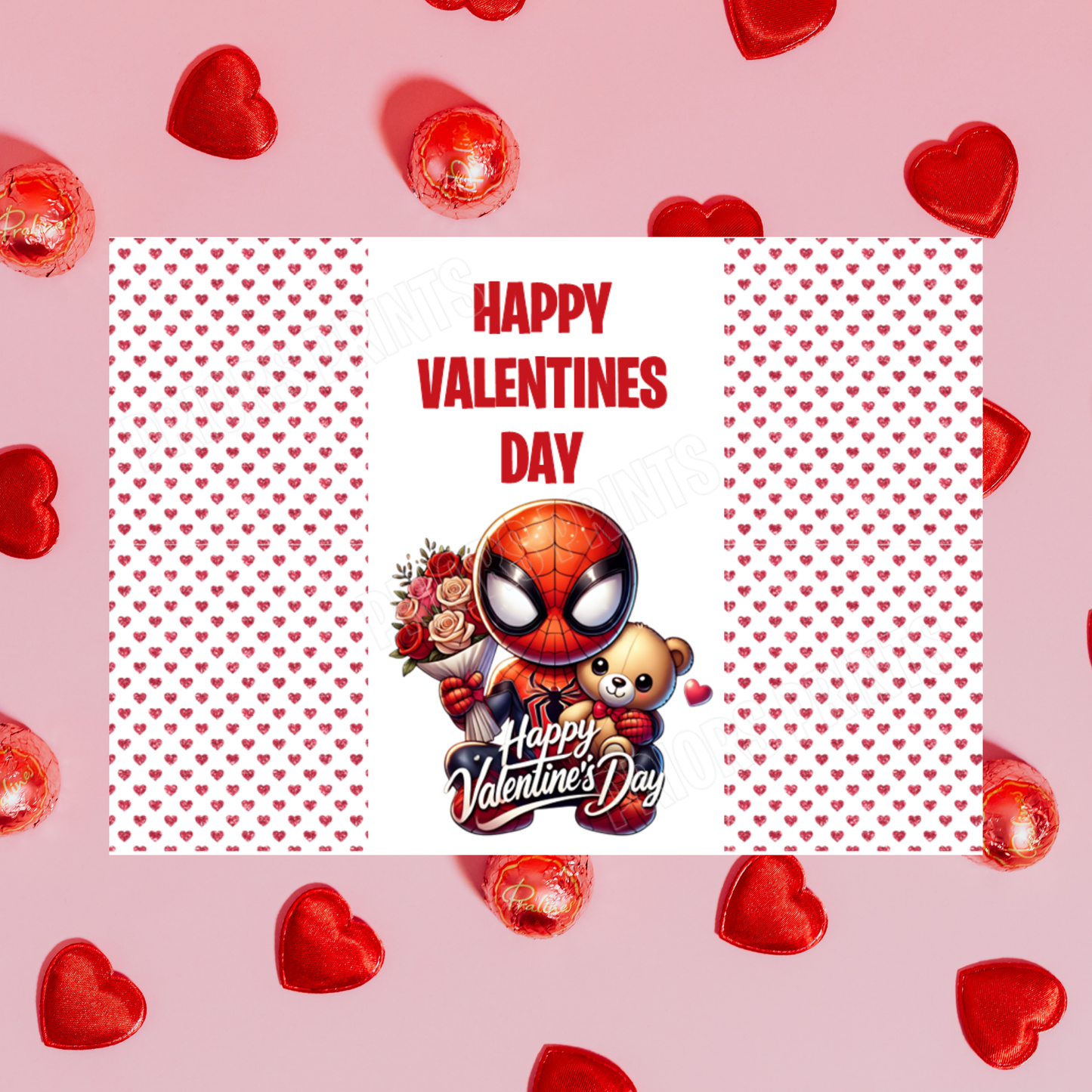 Cute Spiderman Valentines Day Chocolate Bar Wrappers