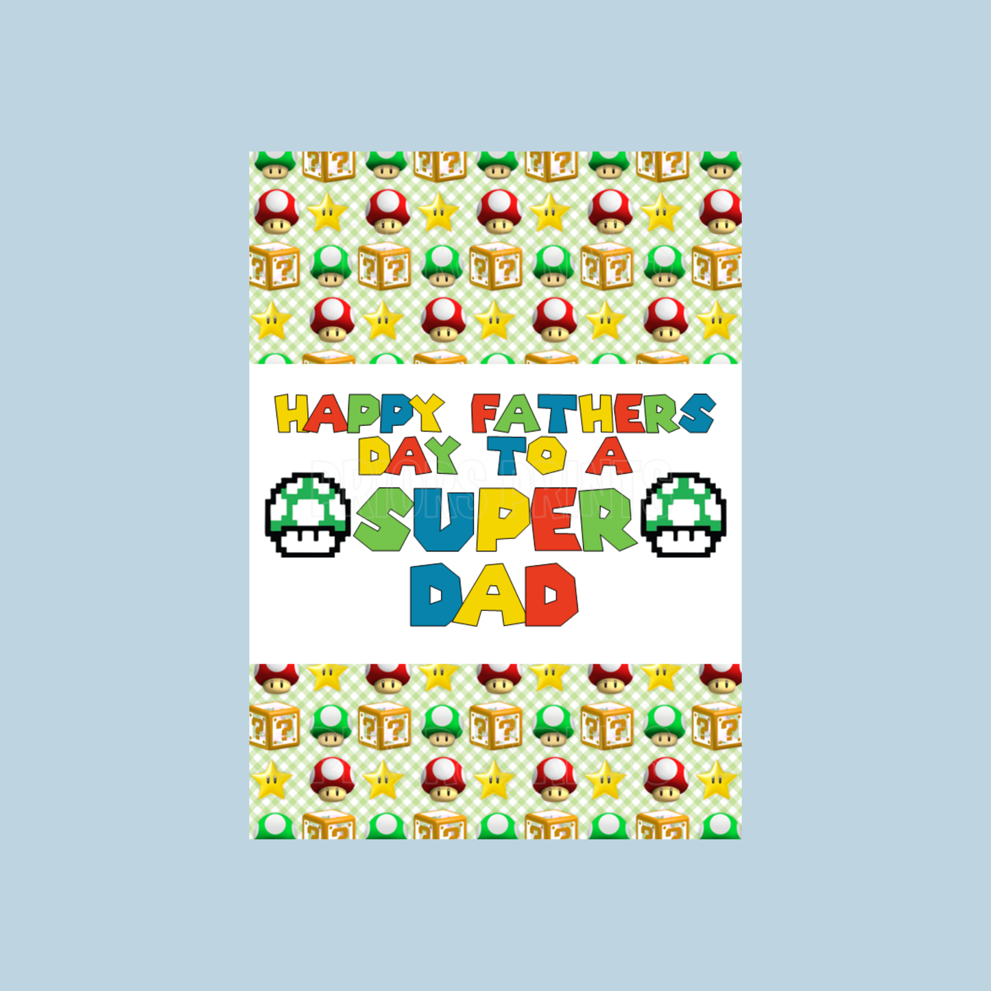 Super Mario Happy Fathers Day Chocolate Bar Wrapper