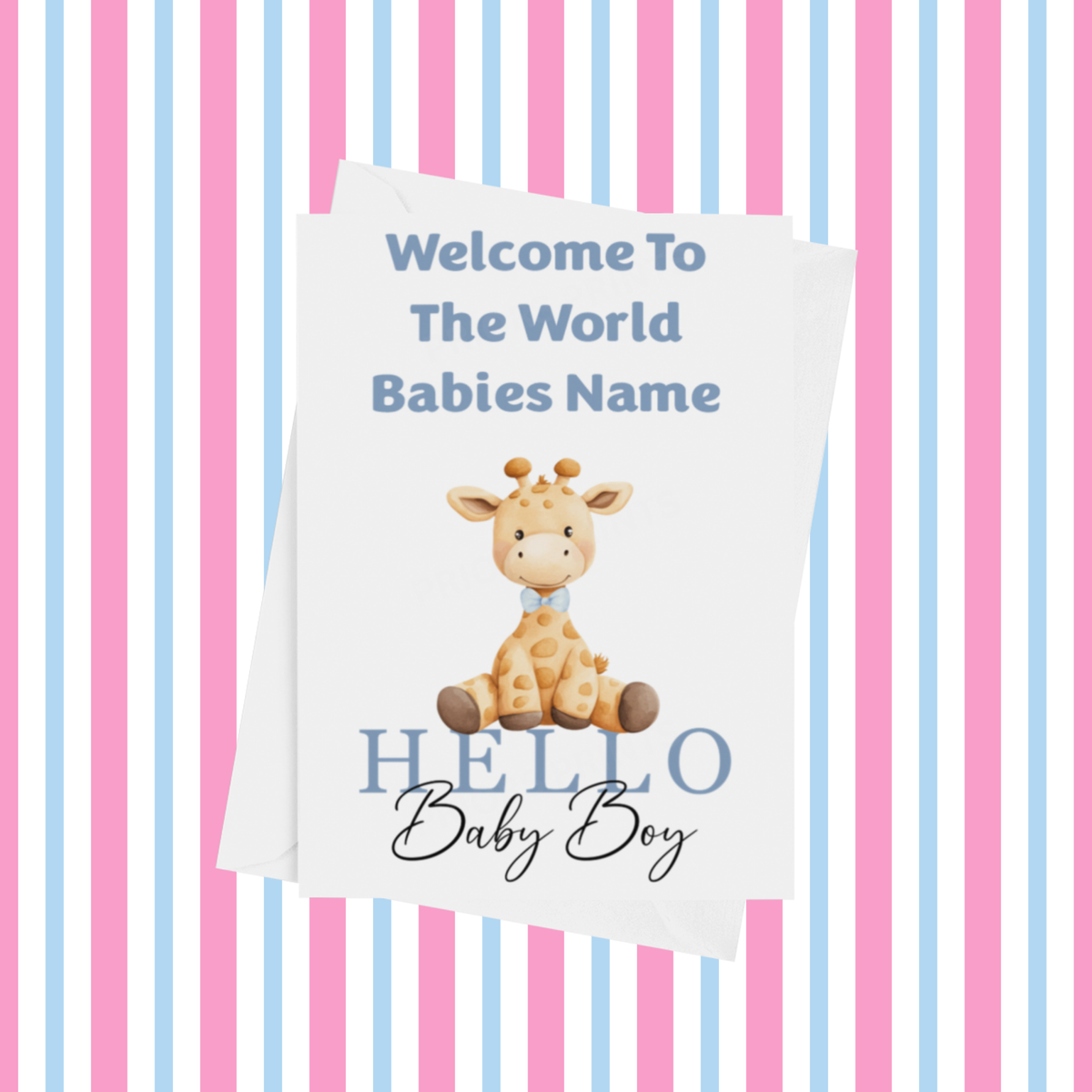 Welcome To The World Personalised Card for New Baby