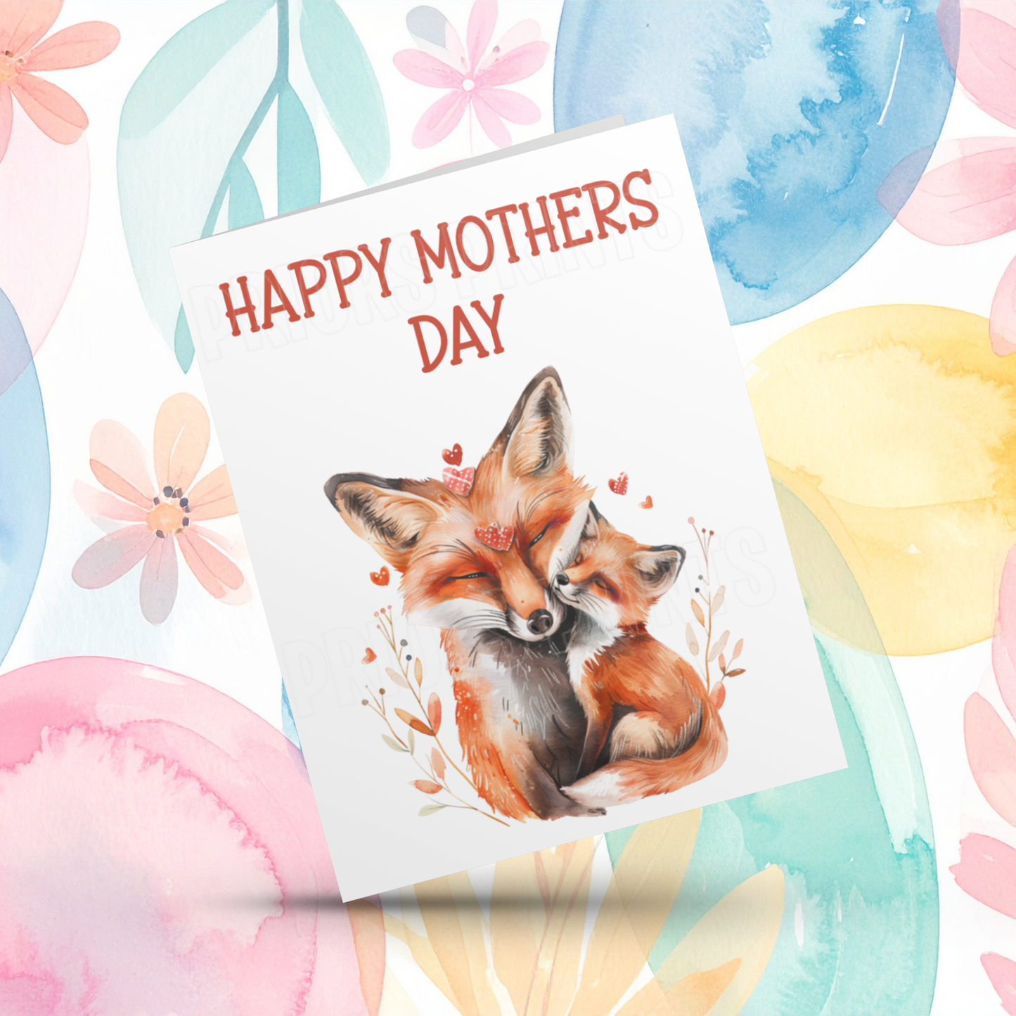 Cute Animals with Babies Happy Mothers Day Card