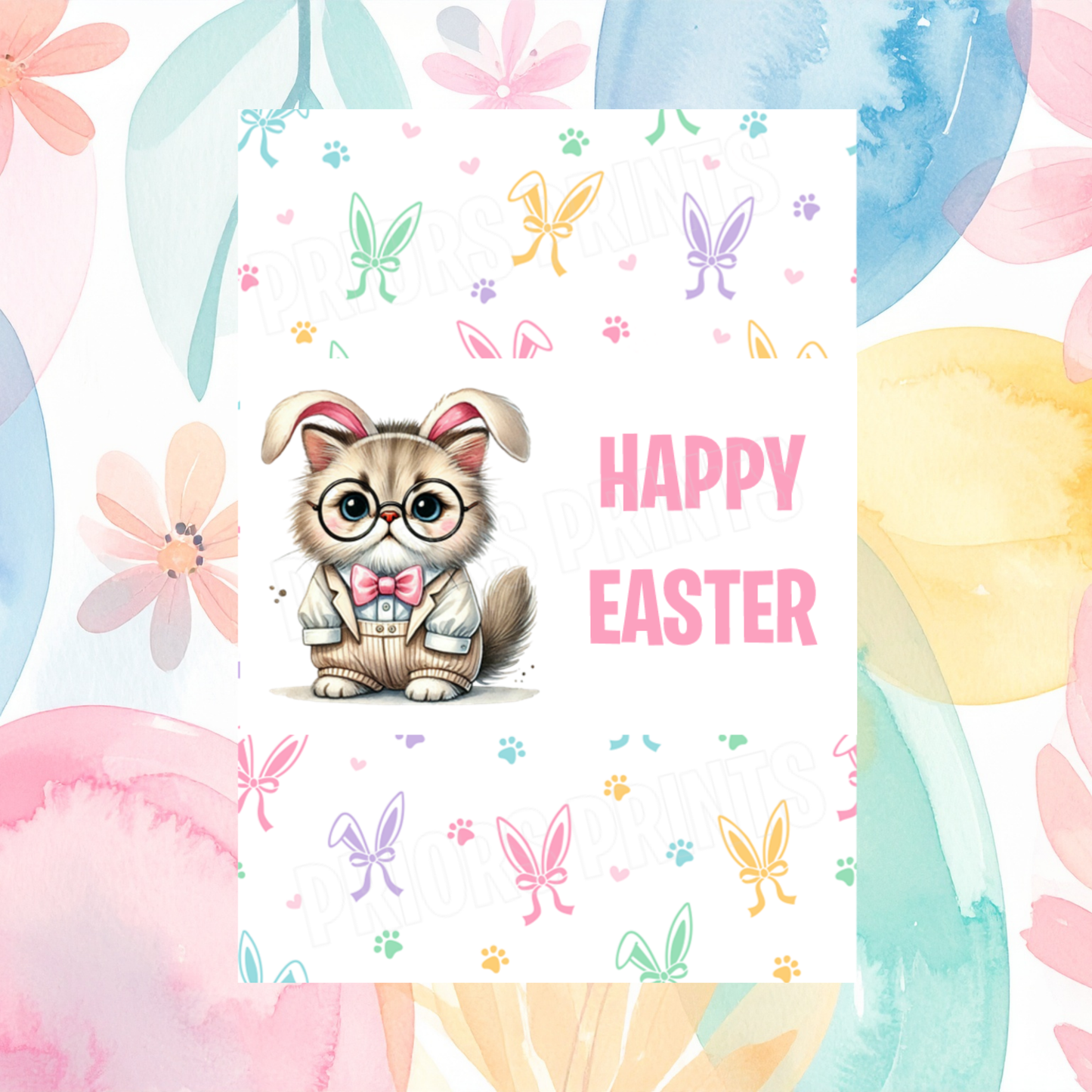 Cute Cat Easter Chocolate Bar Wrapper