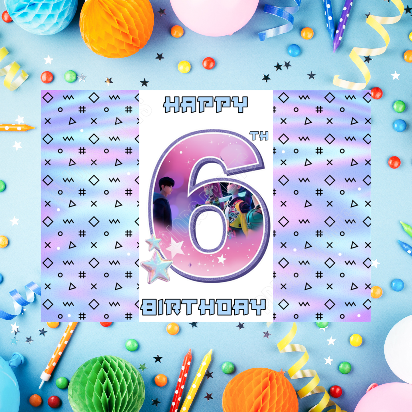 K-Pop Birthday Chocolate Bar Wrapper with Age 4-20 Years K Pop